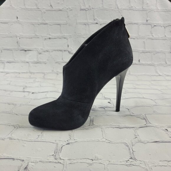 Guess Carlice Black Suede Ankle Heel Booties Size 7 - Picture 3 of 14